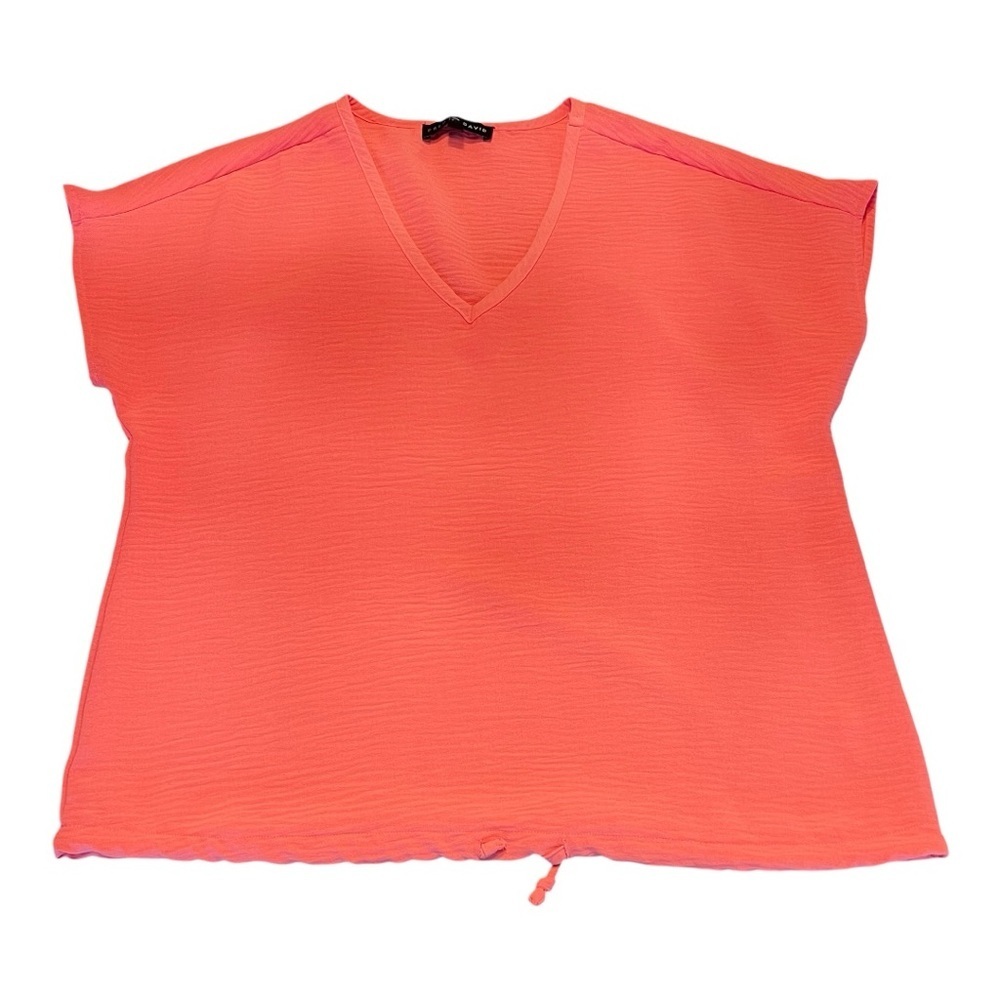 Fred David Coral Short Sleeve Top Size Small